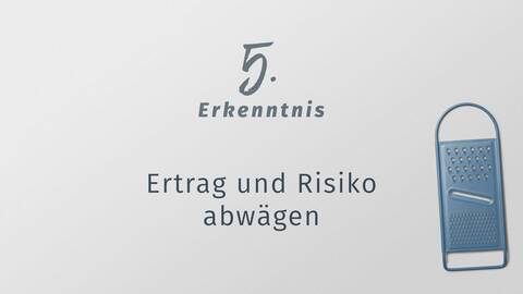 5. Erkenntnis: Ertrag und Risiko bewusst abwägen
